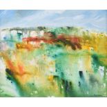 Jack Pakenham, RUA - SUMMER HILL II - Acrylic on Board - 9 x 11.5 inches - Signed