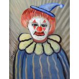 James Bingham - CLOWN - Oil on Board - 20 x 16 inches - Signed