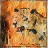 Con Campbell - THE JAGUAR - Oil on Board - 3.5 x 3.5 inches - Signed
