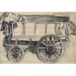 William Conor, RHA RUA - STUDY OF A HORSE CART - Pencil on Paper - 4.5 x 6 inches - Unsigned