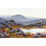 L. Carlisle - HEATHER ON THE MOORS - Gouache on Board - 10 x 15 inches - Signed