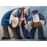 George Callaghan - THE SESSION - Oil & Acrylic on Canvas - 18 x 24 inches - Signed