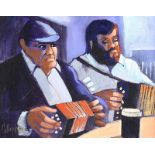 George Callaghan - THE SESSION - Oil & Acrylic on Canvas - 8 x 10 inches - Signed