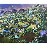 George Callaghan - THE DISTANT MOUNTAINS - Oil & Acrylic on Canvas - 20 x 24 inches - Signed