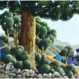 George Callaghan - PORTAFERRY - Oil & Acrylic on Canvas - 12 x 12 inches - Signed