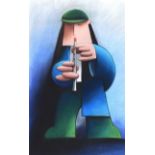 George Callaghan - THE PENNY WHISTLE - Pastel on Paper - 22 x 14 inches - Signed