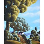 George Callaghan - OUT FOR A STROLL - Oil & Acrylic on Canvas - 12 x 10 inches - Signed