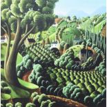 George Callaghan - TREES IN THE VALLEY - Coloured Print - 13 x 12.5 inches - Unsigned