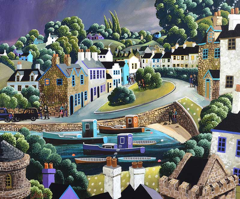 George Callaghan - THE HARBOUR - Oil & Acrylic on Canvas - 20 x 24 inches - Signed