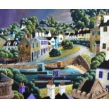 George Callaghan - THE HARBOUR - Oil & Acrylic on Canvas - 20 x 24 inches - Signed