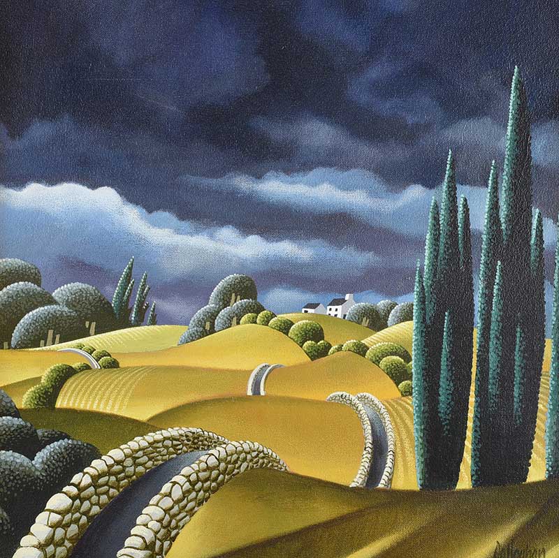George Callaghan - STORM APPROACHING - Oil & Acrylic on Canvas - 16 x 16 inches - Signed
