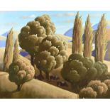George Callaghan - CATTLE GRAZING IN THE SHADE - Oil & Acrylic on Canvas - 24 x 30 inches - Signed