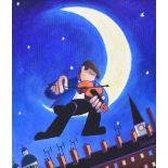 George Callaghan - MOONLIGHT MELODY - Oil & Acrylic on Canvas - 14 x 12 inches - Signed