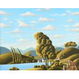 George Callaghan - PATH BY THE LOUGH - Oil & Acrylic on Canvas - 16 x 20 inches - Signed