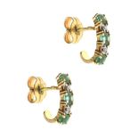18CT GOLD EMERALD AND DIAMOND EARRINGS