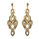 9CT GOLD WOVEN DROP EARRINGS