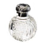 STERLING SILVER TOPPED SCENT BOTTLE