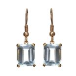 9CT GOLD AQUAMARINE EARRINGS