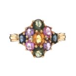 9CT GOLD COLOURED STONE RING