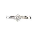 18CT WHITE GOLD SOLITAIRE DIAMOND RING