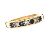 9CT GOLD SAPPHIRE AND DIAMOND RING