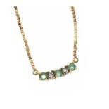 18CT GOLD EMERALD AND DIAMOND NECKLACE