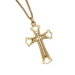 9CT GOLD PIERCED CROSS NECKLACE