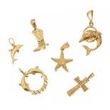 COLLECTION OF 14CT GOLD CHARMS
