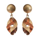 14CT GOLD TWIST DROP EARRINGS