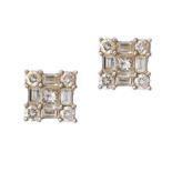 18CT WHITE GOLD DIAMOND EARRINGS