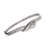 18CT WHITE GOLD DIAMOND BANGLE