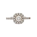 WHITE GOLD DIAMOND HALO RING