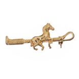 18CT GOLD HORSE BROOCH