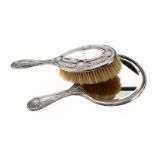 STERLING SILVER MIRROR AND BRUSH SET