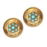 VICTORIAN 15CT GOLD TURQUOISE EARRINGS