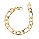 14CT GOLD FIGARO LINK BRACELET