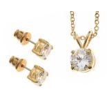 18CT GOLD PLATED SET OF CUBIC ZIRCONIA JEWELLERY