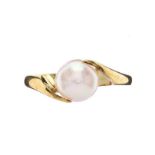 14CT GOLD CULTURED PEARL RING