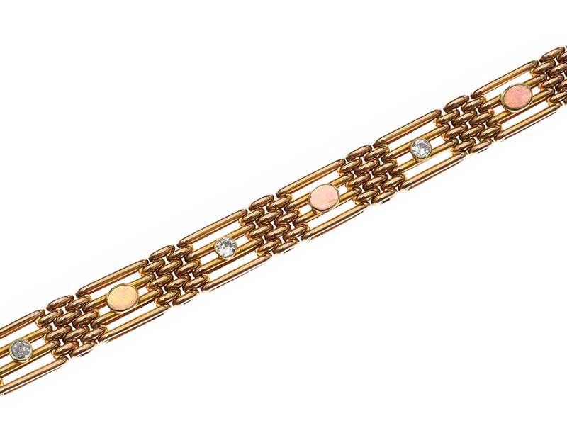 EDWARDIAN 15CT GOLD OPAL AND DIAMOND BRACELET - Image 2 of 3