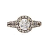 9CT WHITE GOLD DIAMOND HALO RING