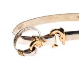 STERLING SILVER AND 14CT GOLD BANGLE AND RING