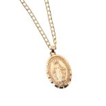 9CT GOLD VIRGIN MARY NECKLACE