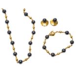 18CT GOLD HAEMATITE SUITE