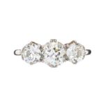 PLATINUM THREE STONE DIAMOND RING