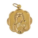 14CT GOLD MARY AND JESUS PENDANT