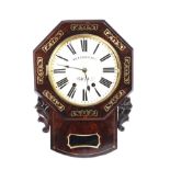 VICTORIAN ROSEWOOD WALL CLOCK