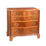 ANTIQUE MAHOGANY SERPENTINE FRONT CHEST OF DRAWERS