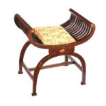 EDWARDIAN INLAID CRADLE STOOL