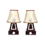 PAIR OF BAKELITE TABLE LAMPS & SHADES