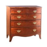 GEORGIAN MAHOGANY BOW FRONT CHEST OF DRAWERS